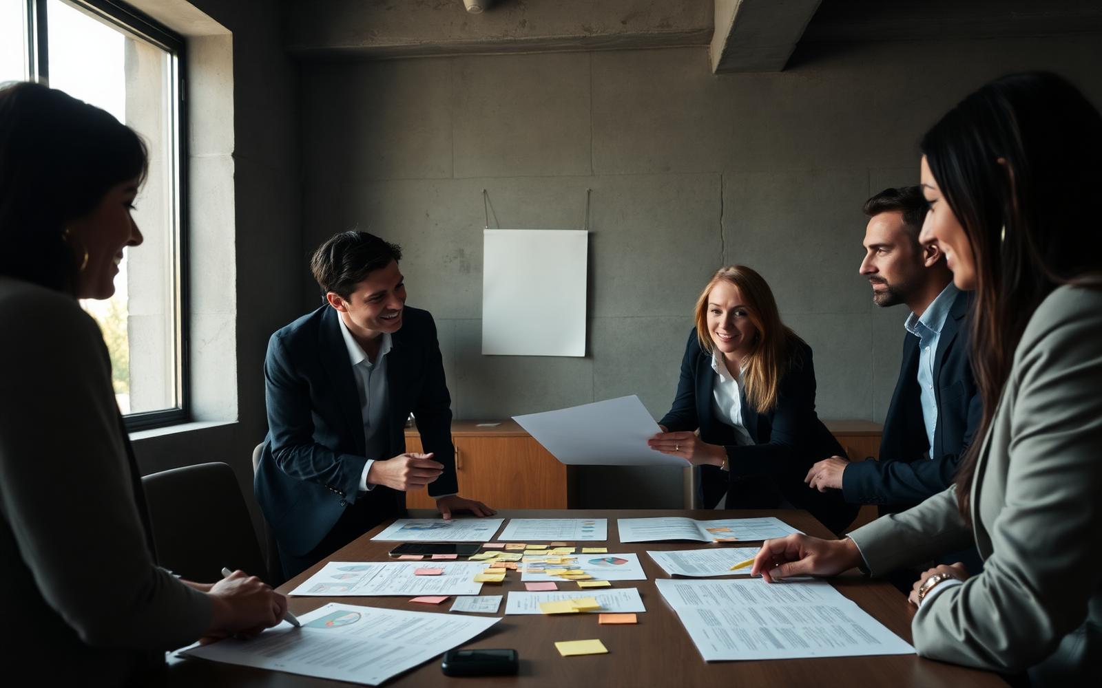 Executives collaborating in a strategy workshop